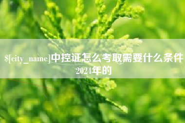 海拉尔中控证怎么考取需要什么条件2024年的